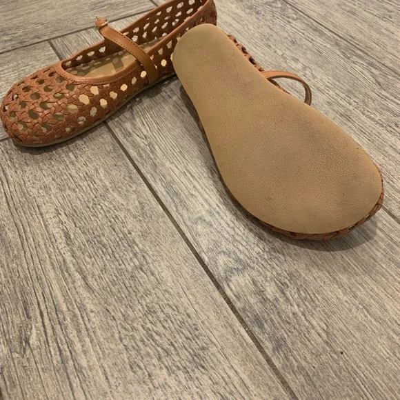 Origo Women's Woven Ballerina Toffee Mary Jane Sandals (Barefoot) - Picture 6 of 8
